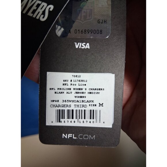 NWT NFL Pro Line Los Angeles Chargers Jersey Blank Women's Size Medium Blue - Picture 11 of 12